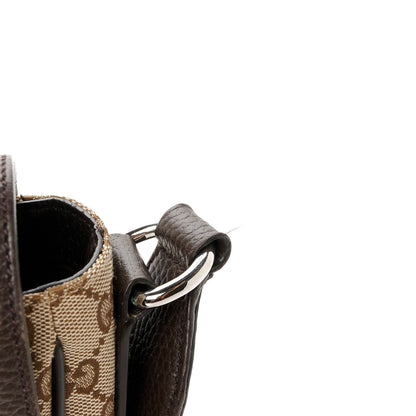 Gucci Monogram Flap Messenger Bag Beige Dark Brown 12 of 12