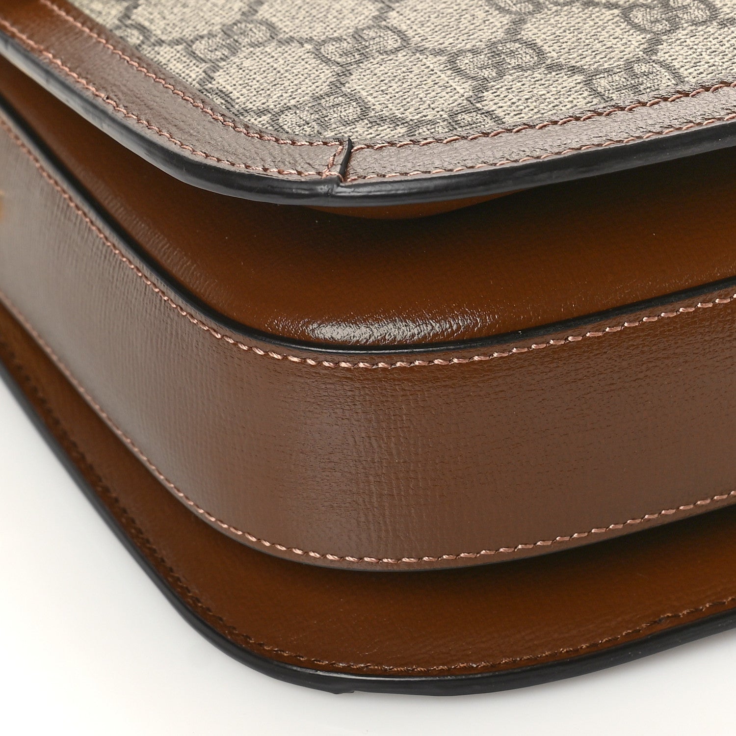 Gucci GG Supreme Monogram Horsebit 1955 Shoulder Bag Beige Brown Sugar 8 of 10