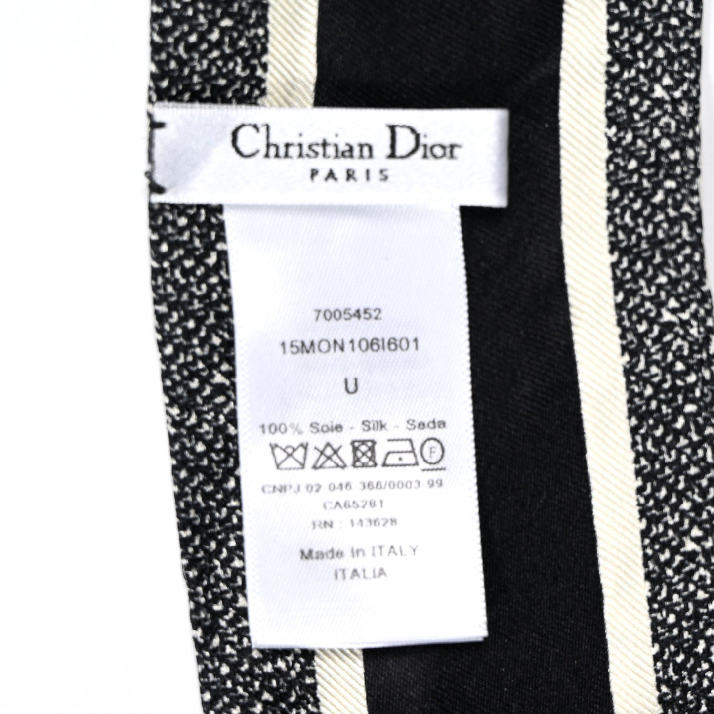 Silk Houndstooth Mitzah Scarf Black White