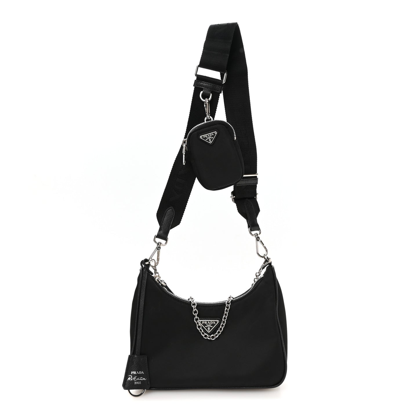 Re-Nylon Saffiano Re-Edition 2005 Shoulder Bag Black