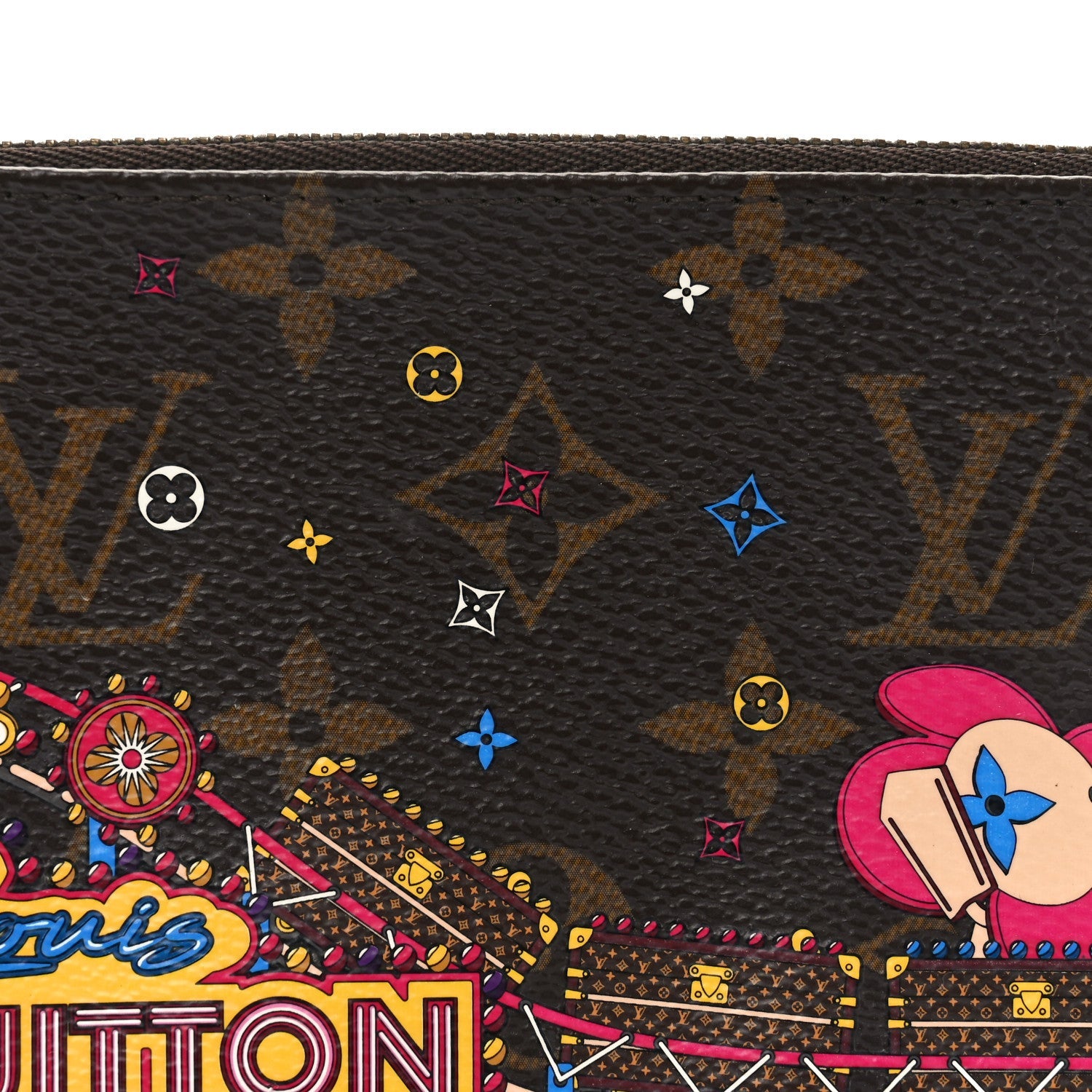 Louis Vuitton Monogram 2020 Christmas Animation Roller Coaster Mini Pochette Accessories Pivoine 8 of 11