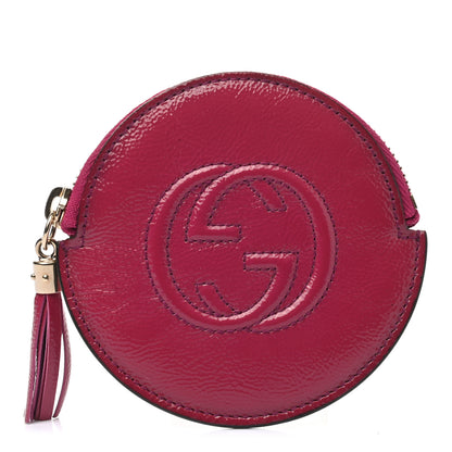 Gucci Patent Soho Round Coin Purse Bright Bougainvillea 1 of 7