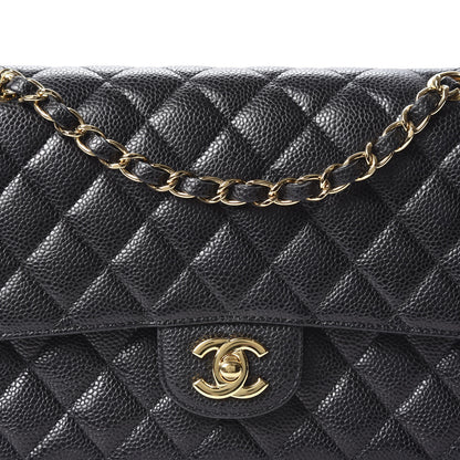 Chanel Caviar Quilted Medium Double Flap Black 10 of 11