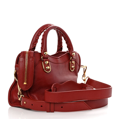 Balenciaga Chevre Gold Metallic Edge Hardware Mini City Rouge Brique Rouge Grenade 3 of 16