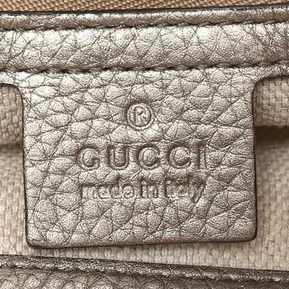 Gucci Metallic Pebbled Calfskin Medium Soho Chain Shoulder Bag Golden Beige 6 of 10