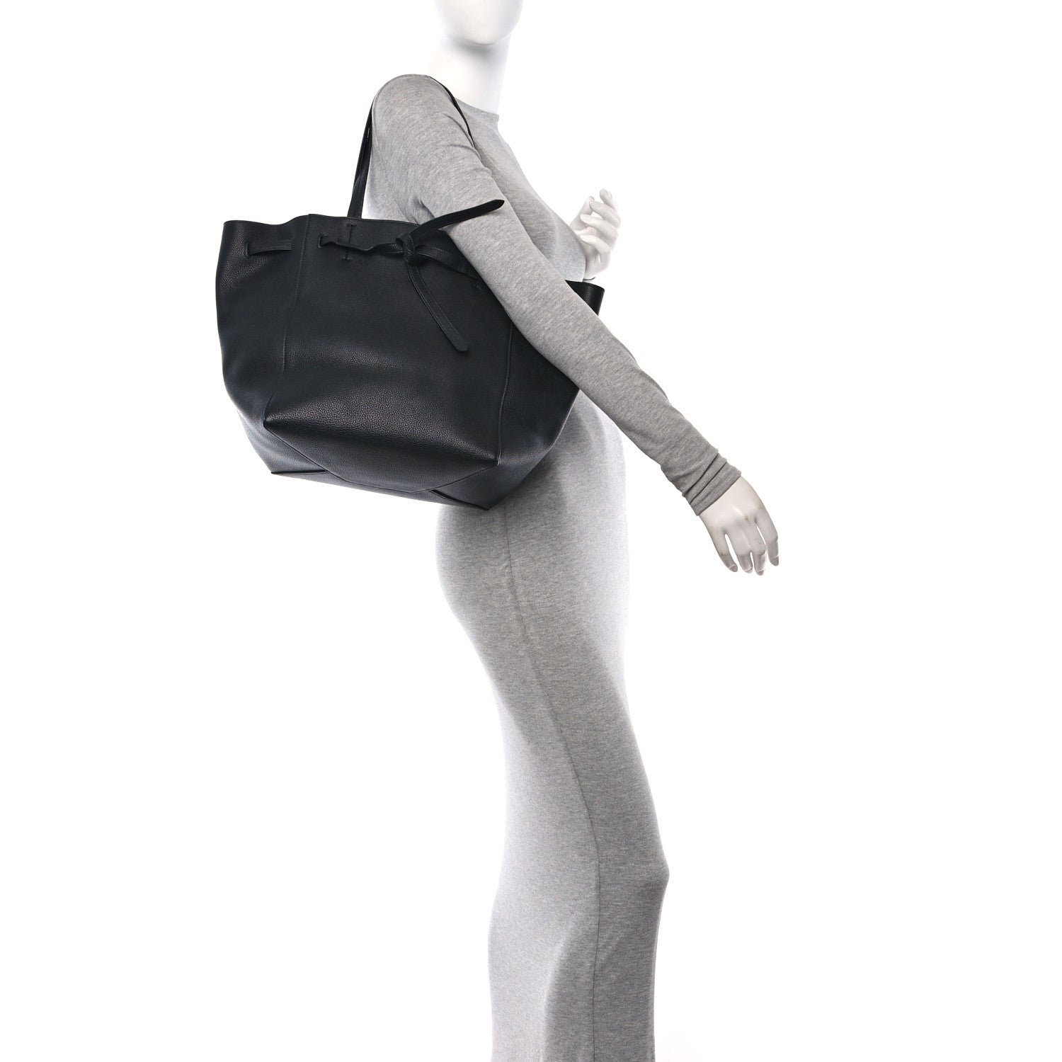 Celine Soft Grained Calfskin Small Belt Cabas Phantom Black 2 of 10