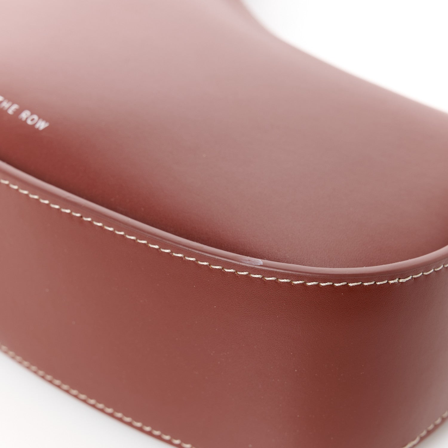 The Row Smooth Calfskin Half Moon Shoulder Bag Cherry Wood 10 of 10
