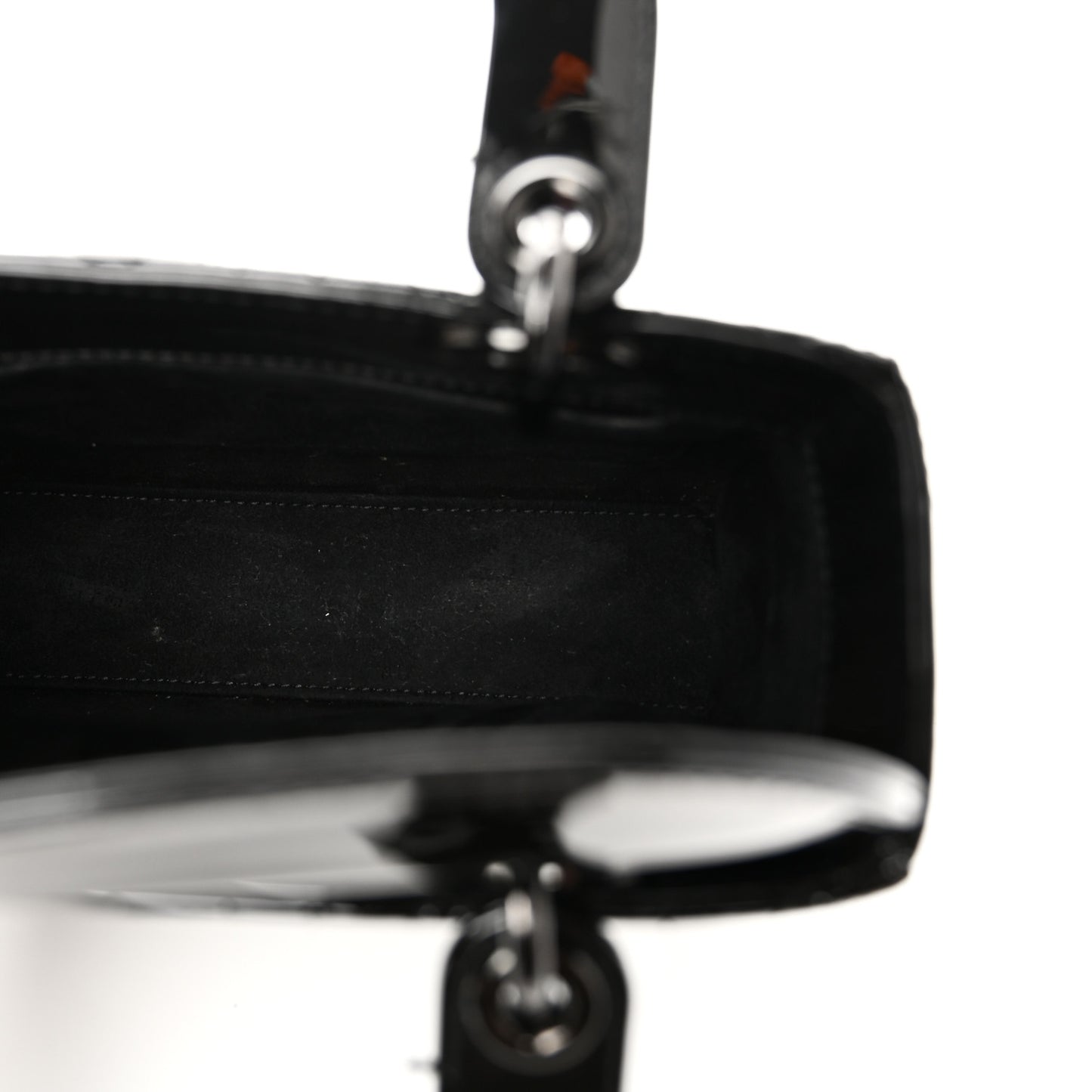 Ultraglossy Patent Cannage Small Lady Dior Black