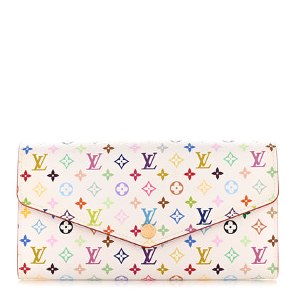Louis Vuitton Monogram Multicolor Sarah Wallet NM White Litchi 1 of 8