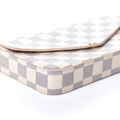 Louis Vuitton Damier Azur Pochette Felicie Chain Wallet Rose Ballerine 9 of 10