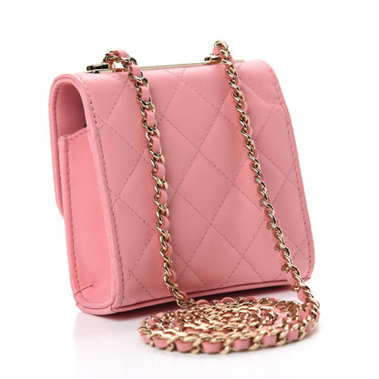 Chanel Lambskin Quilted Mini Trendy CC Clutch With Chain Pink 3 of 10
