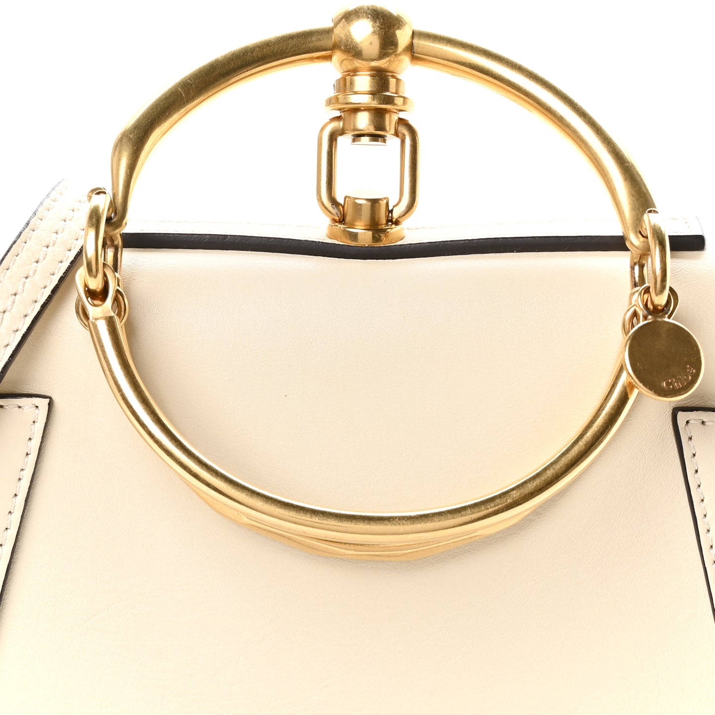 Calfskin Suede Small Nile Bracelet Bag Off White