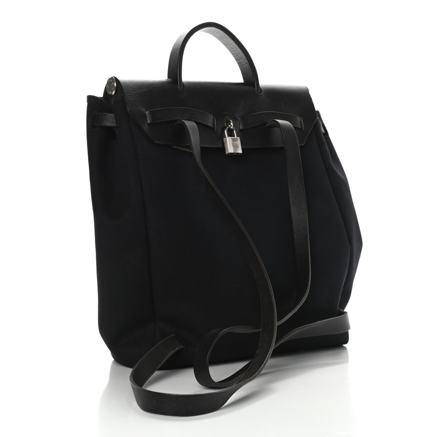 Toile Vache Calfskin Herbag 30 PM Backpack Black