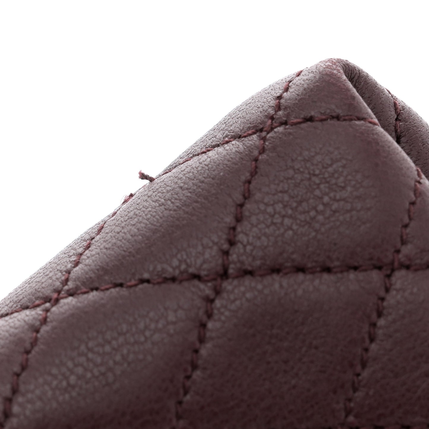 Lambskin Quilted Gaby Zipped Pouch Rouge Cabernet