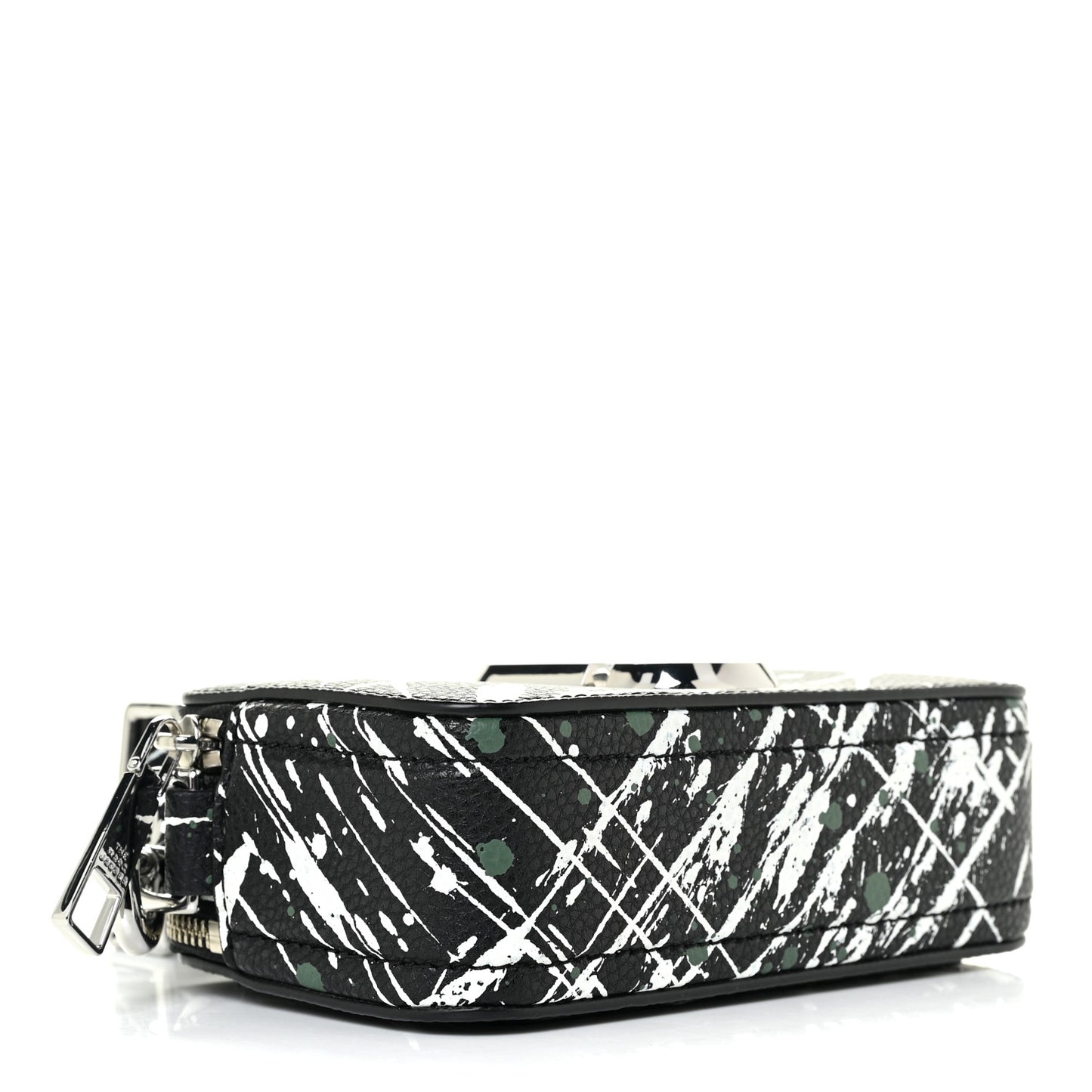 Calfskin Paint Splatter Small Snapshot Camera Bag Black Multi