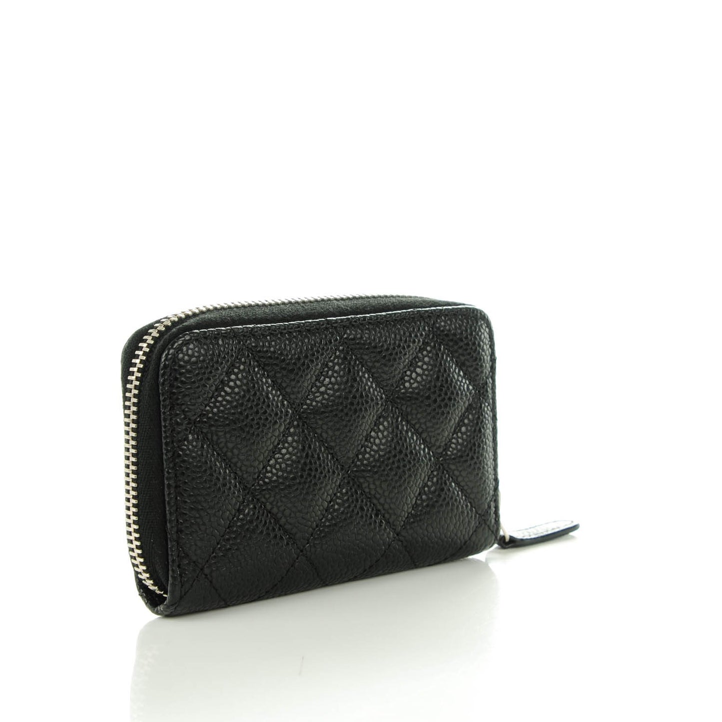Caviar Quilted Zip Coin Purse Black
