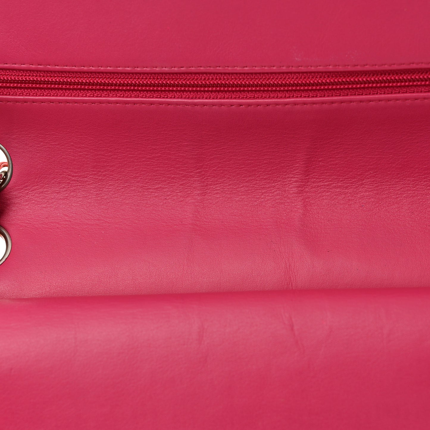 Patent Quilted Medium Double Flap Dark Pink