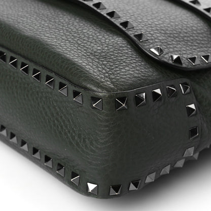 Valentino Garavani Pebbled Calfskin Rockstud Messenger Green 9 of 9