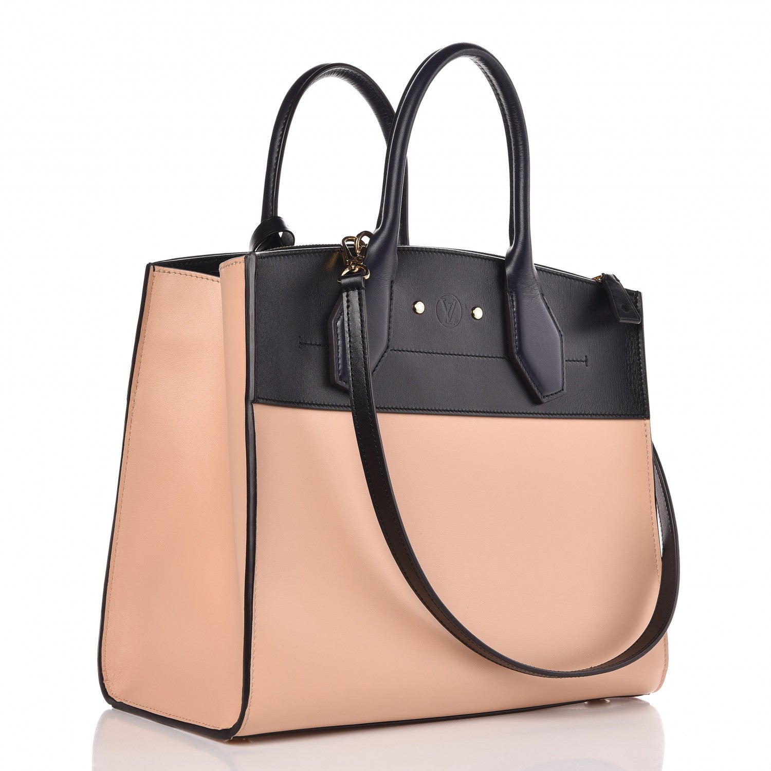 Louis Vuitton Calfskin City Steamer MM Vanilla Black 3 of 10