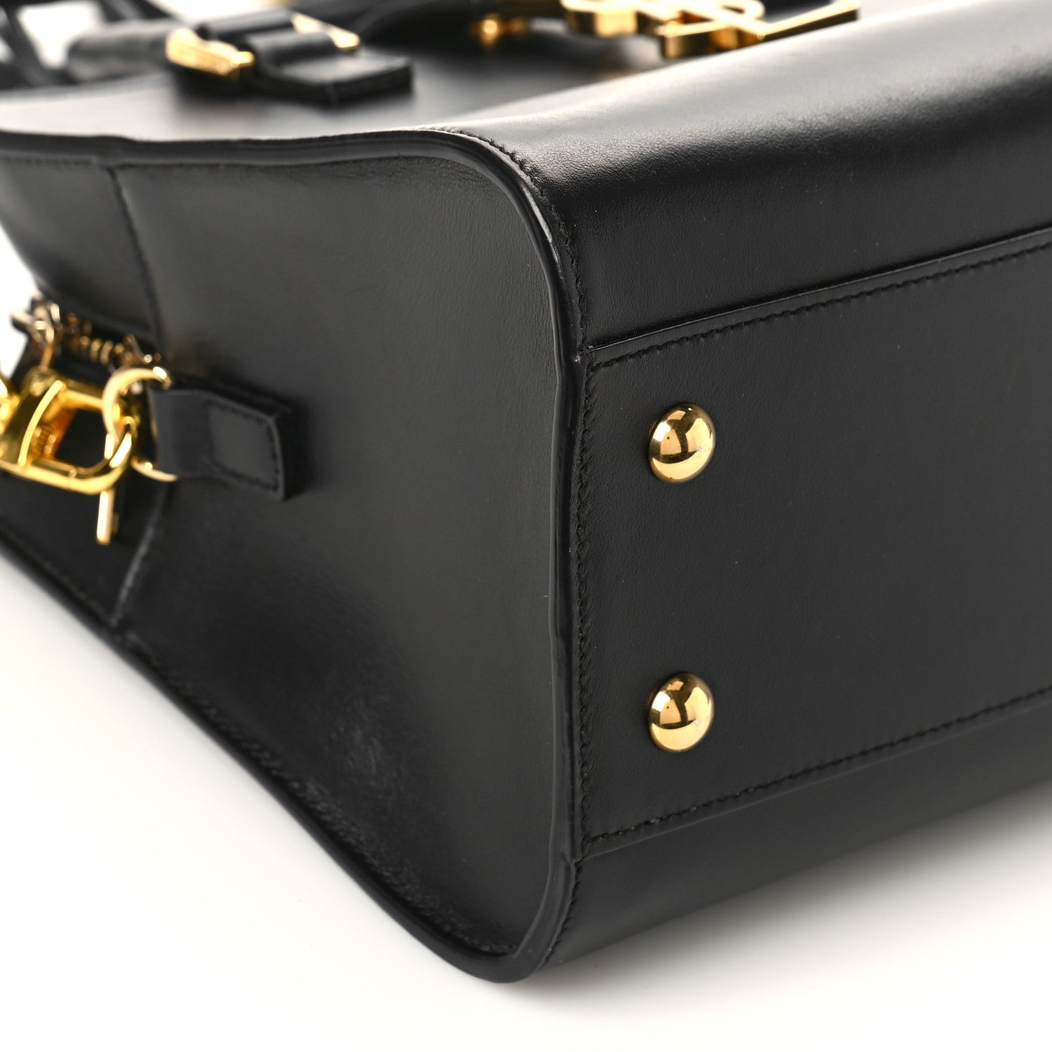 Saint Laurent Calfskin Monogram Baby Cabas Black 7 of 8