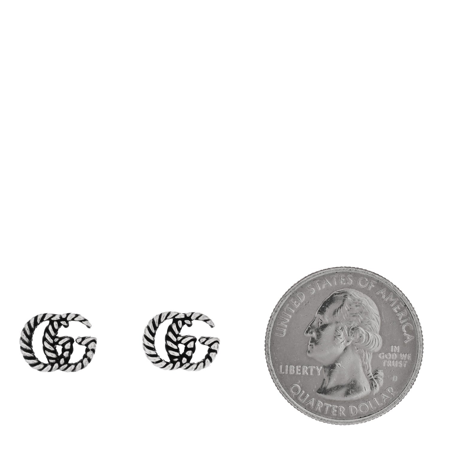 Gucci Sterling Silver Torchon Double G Earrings 2 of 5