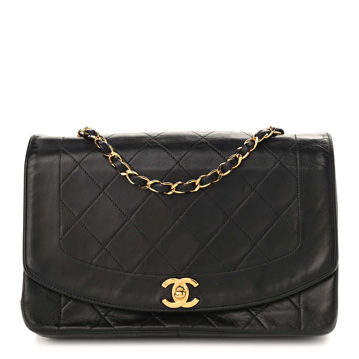 Chanel Lambskin Quilted Medium Single Flap Black 1 of 13