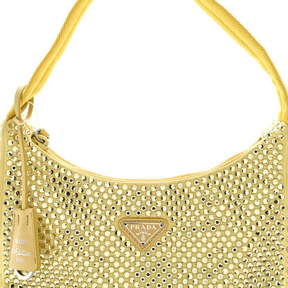 Prada Satin Crystal Mini Re-Edition 2000 Bag Ananas 7 of 9