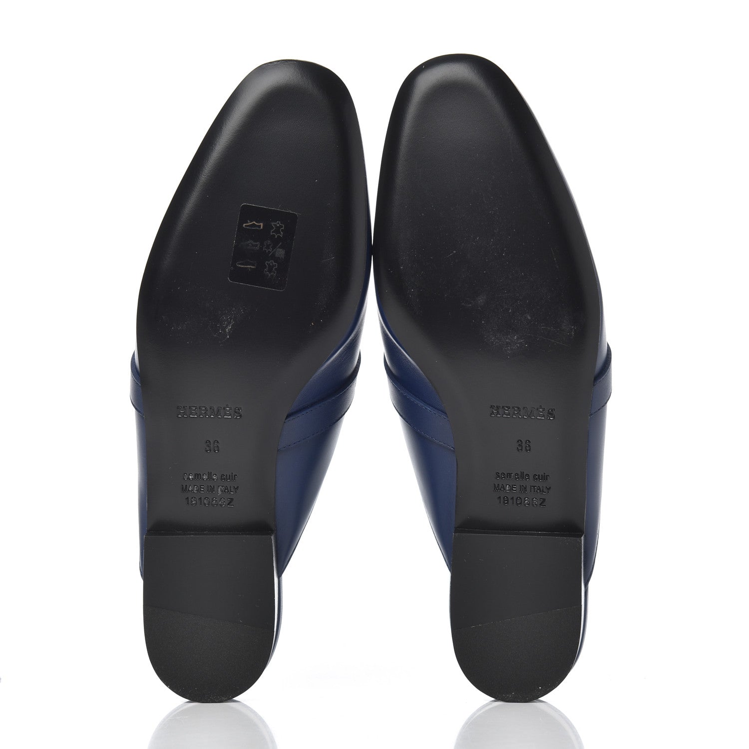 Hermes Calfskin Oz Mules 36 Bleu Maritime 5 of 12