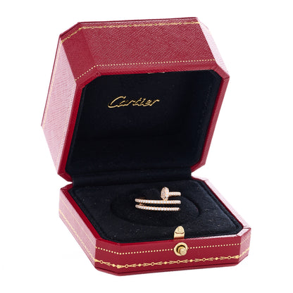Cartier 18K Pink Gold Diamond Double Juste Un Clou Paved Ring 54 7 5 of 5