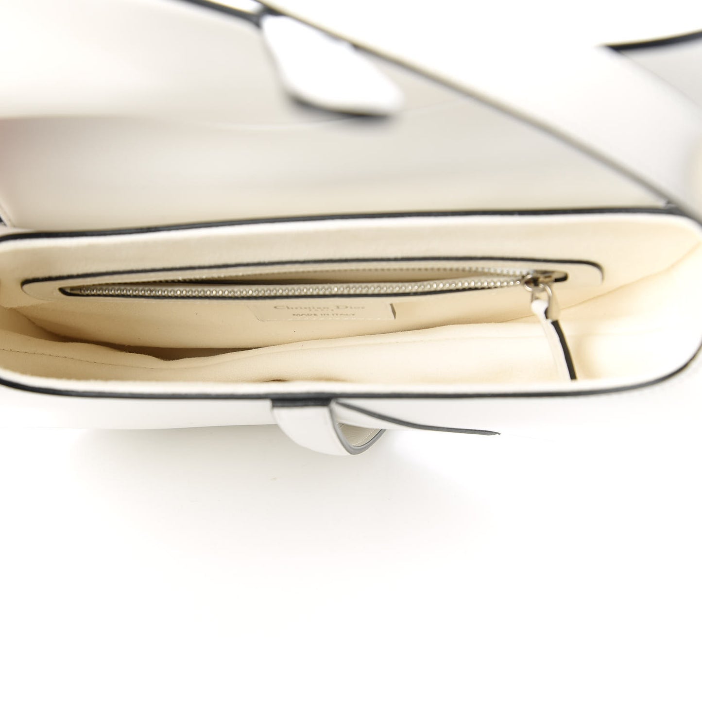 Smooth Calfskin Saddle Bag White