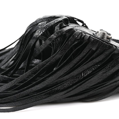 Balenciaga Agneau Arena Le Cagole Fringe Shoulder Bag XS Black 11 of 11