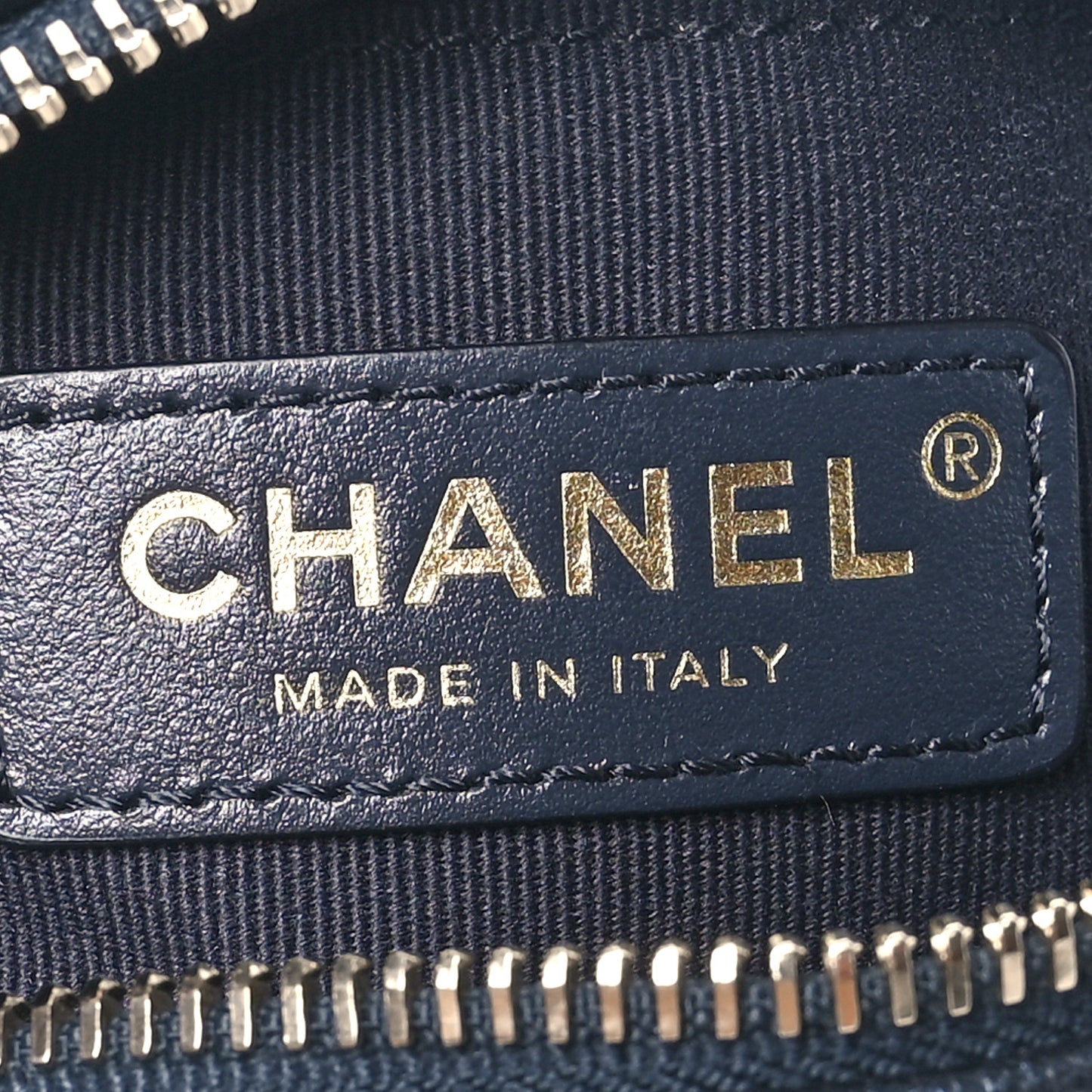 Iridescent Caviar Quilted Chain Melody Camera Bag Dark Blue