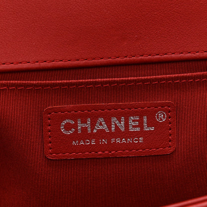 Chanel Calfskin Chevron Quilted Medium Boy Flap Red 6 of 10
