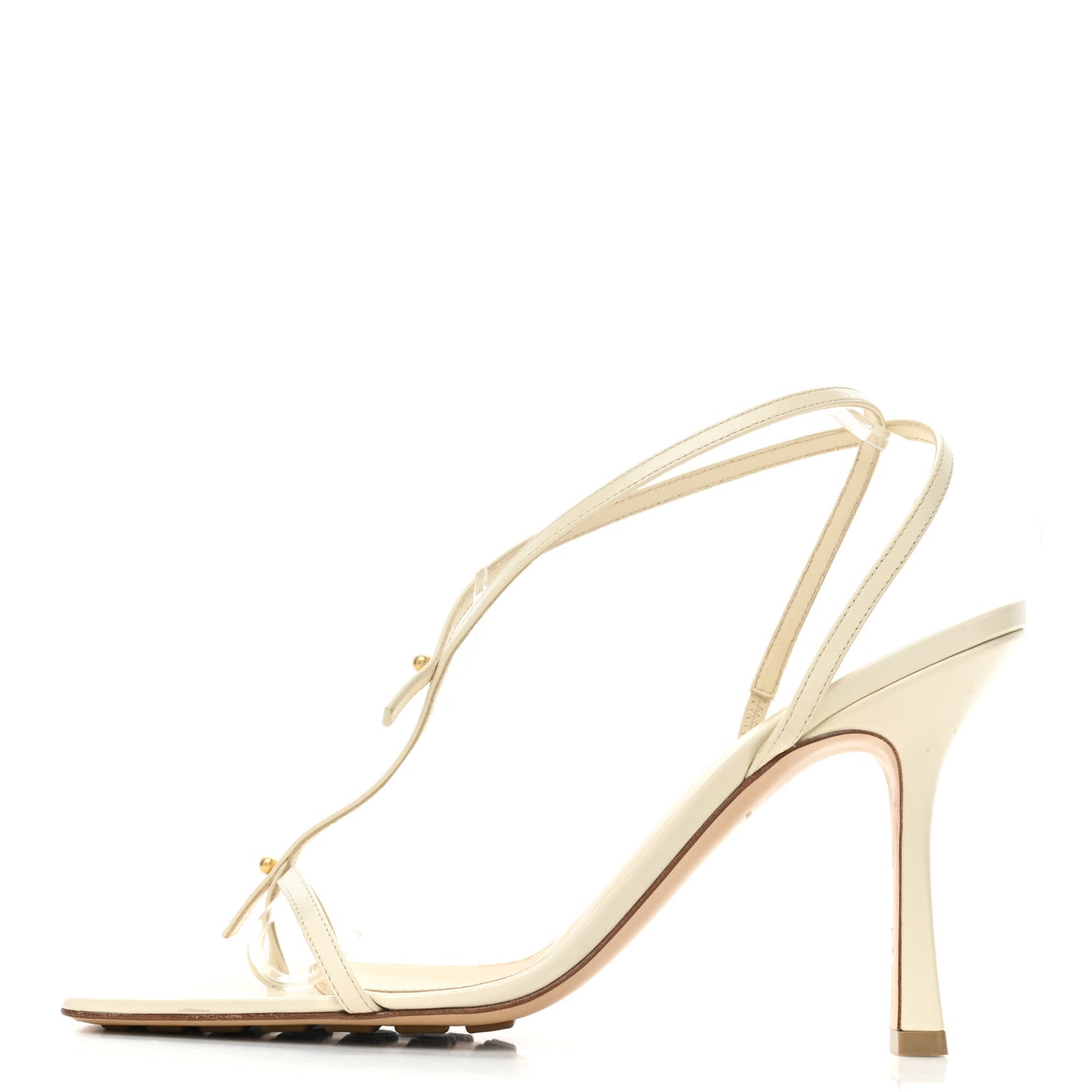 Lambskin Studded Stretch Multi Strap 90mm Sandals 41 Sea Salt