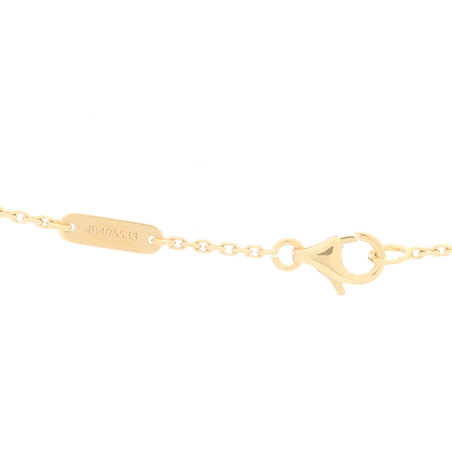 18k Yellow Gold Mother of Pearl Lucky Alhambra Butterfly Pendant Necklace