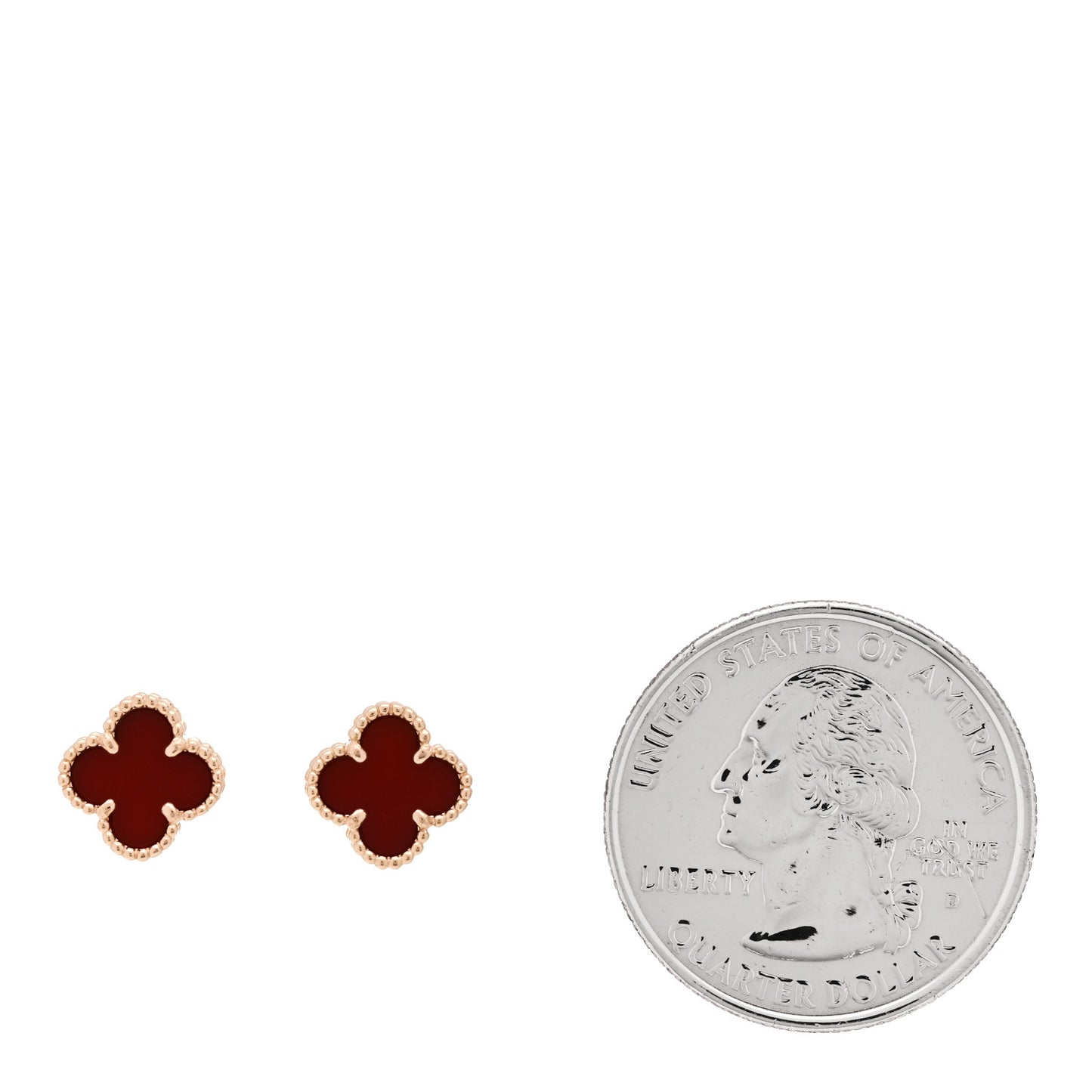 18K Rose Gold Carnelian Sweet Alhambra Earrings