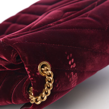 Saint Laurent Velvet Y Quilted Monogram Small Loulou Chain Satchel Burgundy 15 of 15