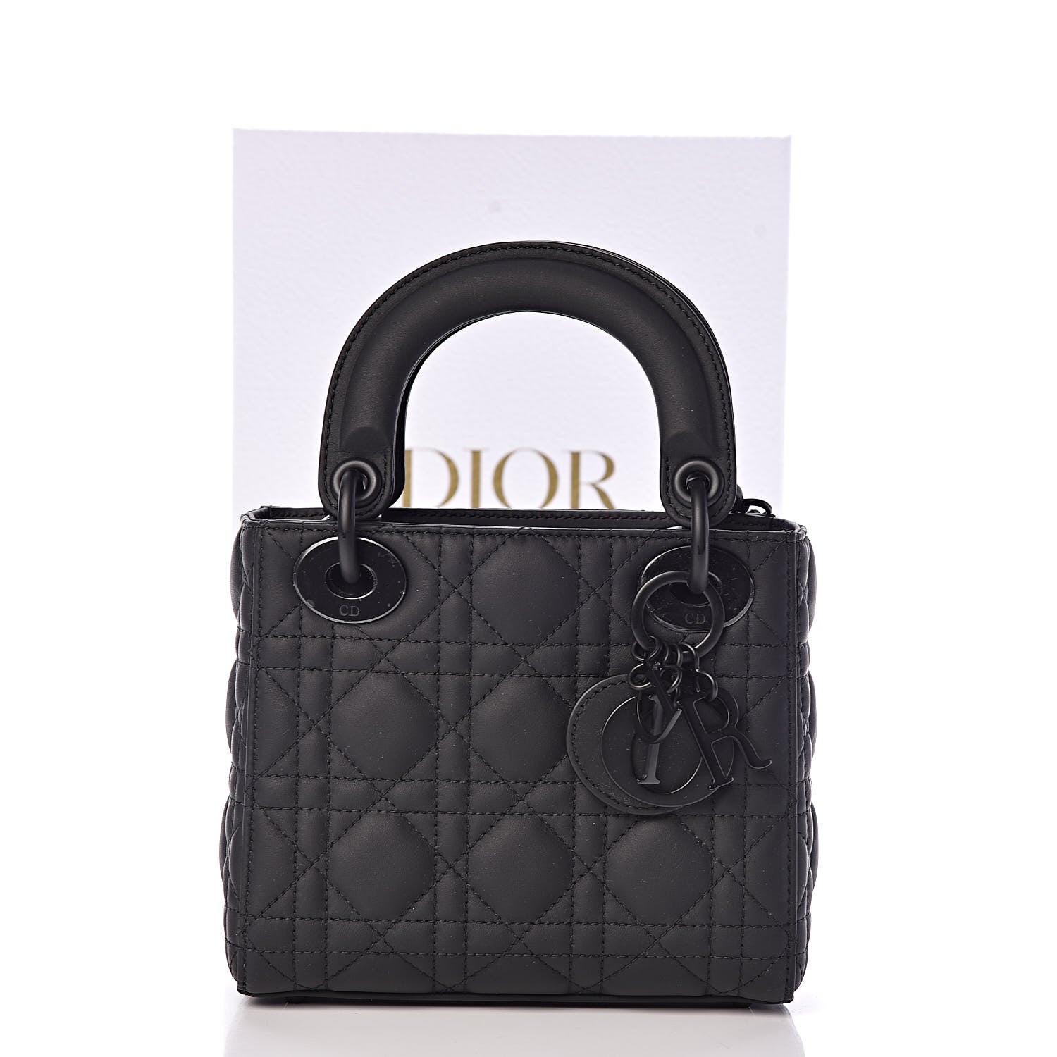 Christian Dior Ultra Matte Calfskin Cannage Mini Lady Dior Black 11 of 11