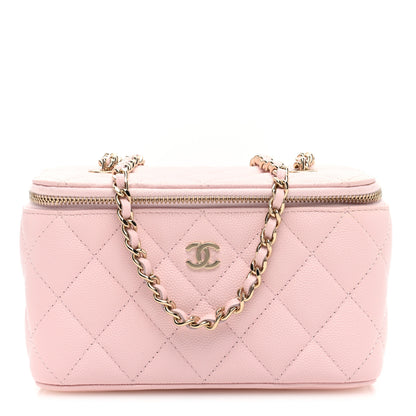 Chanel Caviar Quilted Small Vanity Case With Chain Light Pink 1 of 12