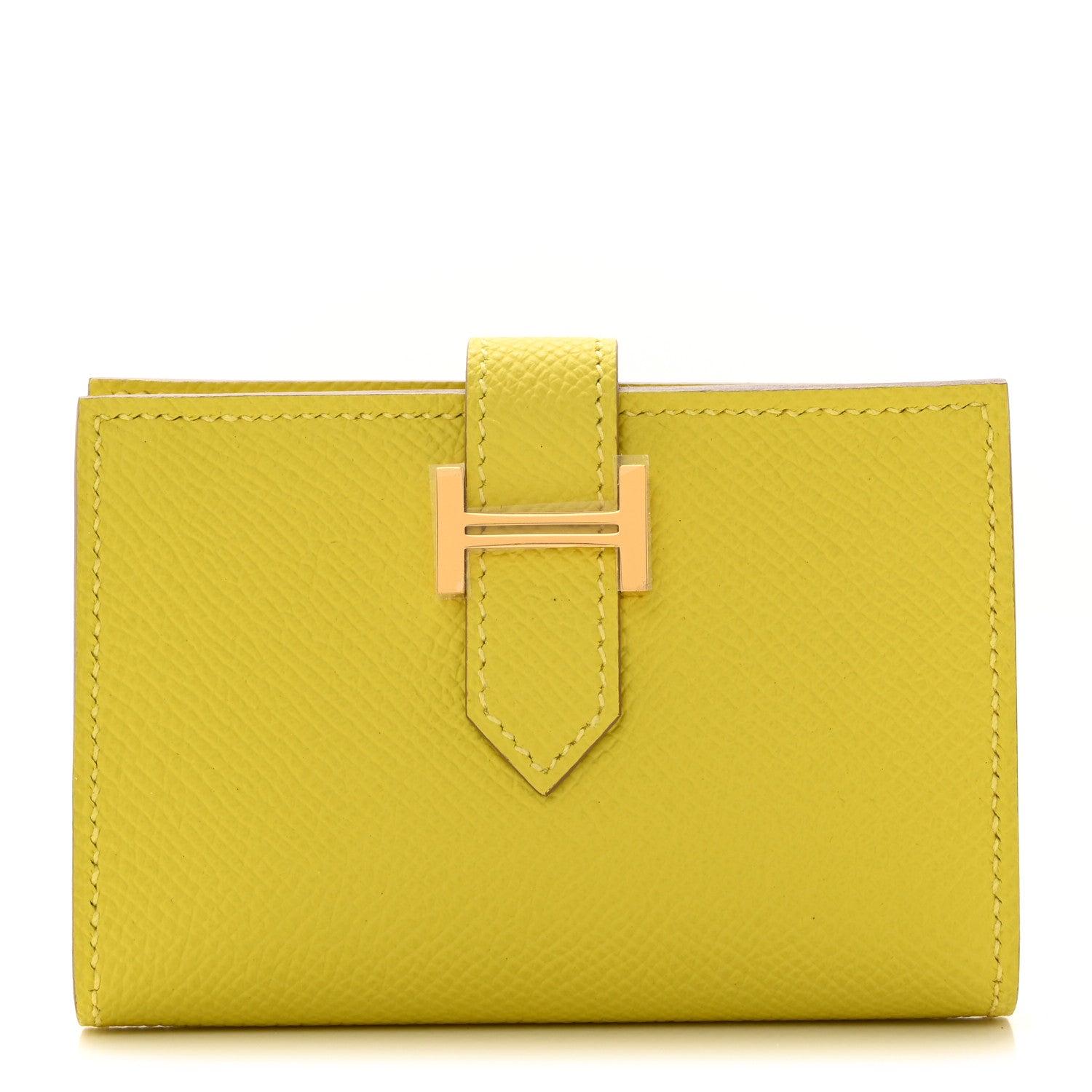 Hermes Epsom Bearn Card Holder Wallet Lime 1 of 9