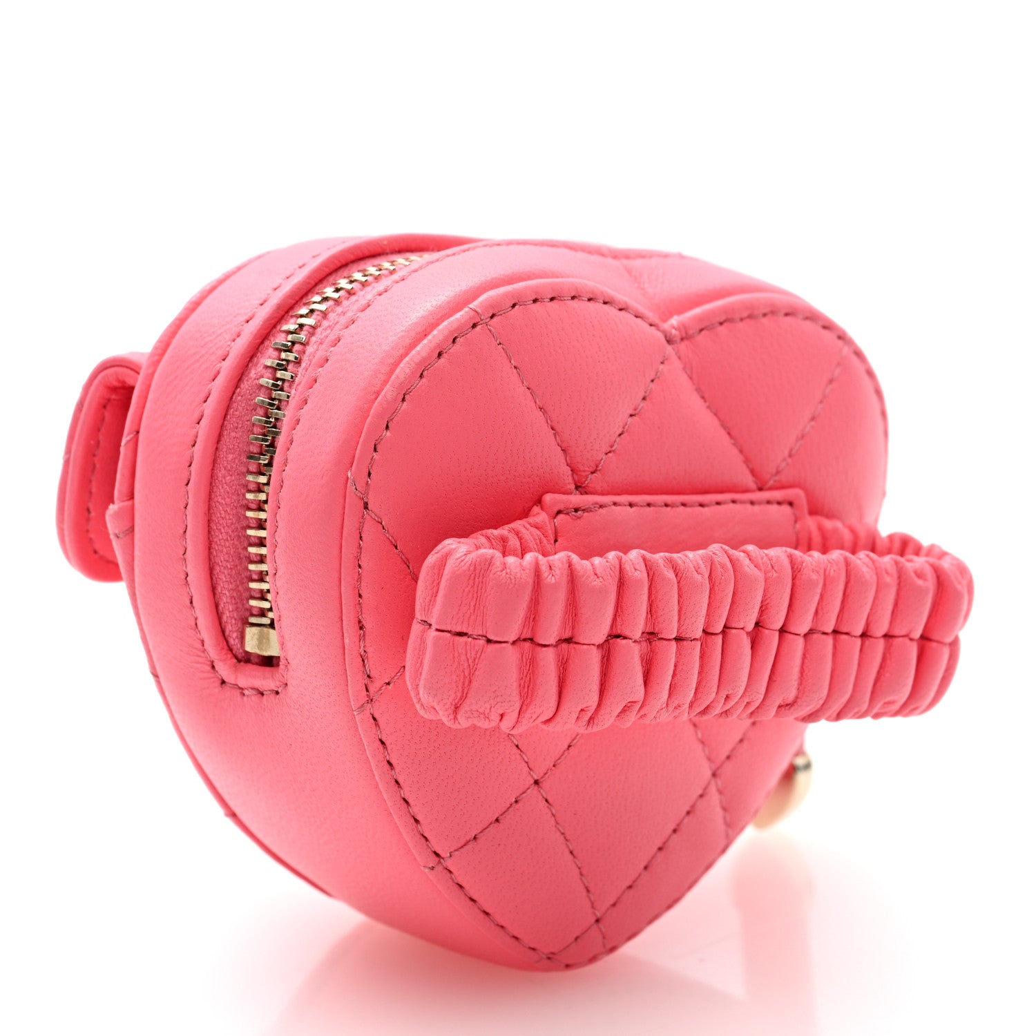 Chanel Lambskin Quilted CC In Love Heart Zipped Arm Coin Purse Pink 3 of 8