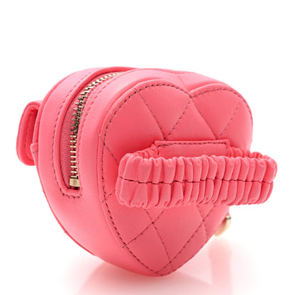 Chanel Lambskin Quilted CC In Love Heart Zipped Arm Coin Purse Pink 3 of 8