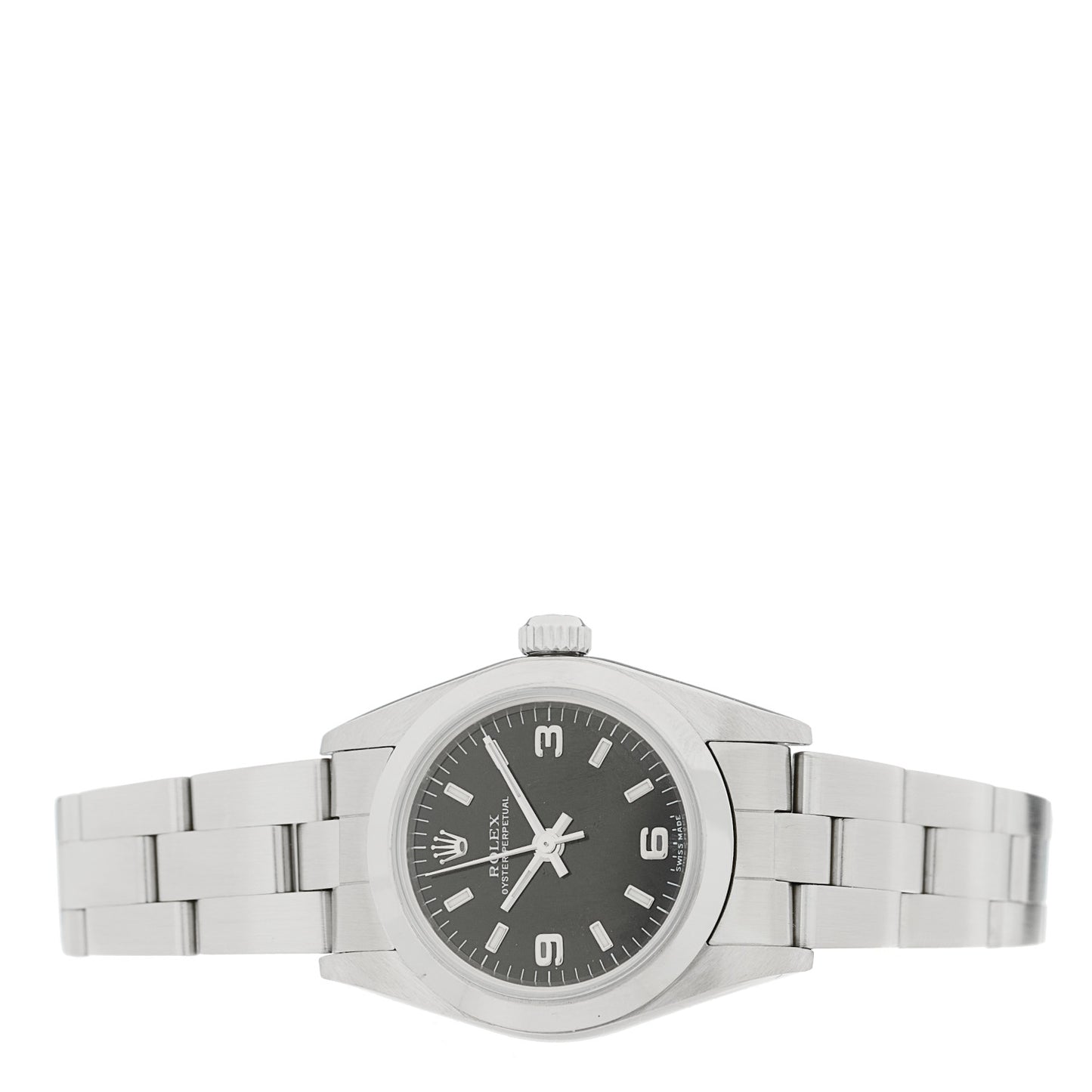 Stainless Steel 24mm Oyster Perpetual Watch Black 76080