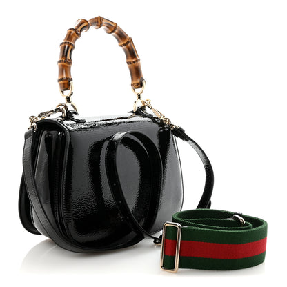 Gucci Skipper Calf Web Medium Bamboo 1947 Top Handle Bag Black 3 of 9