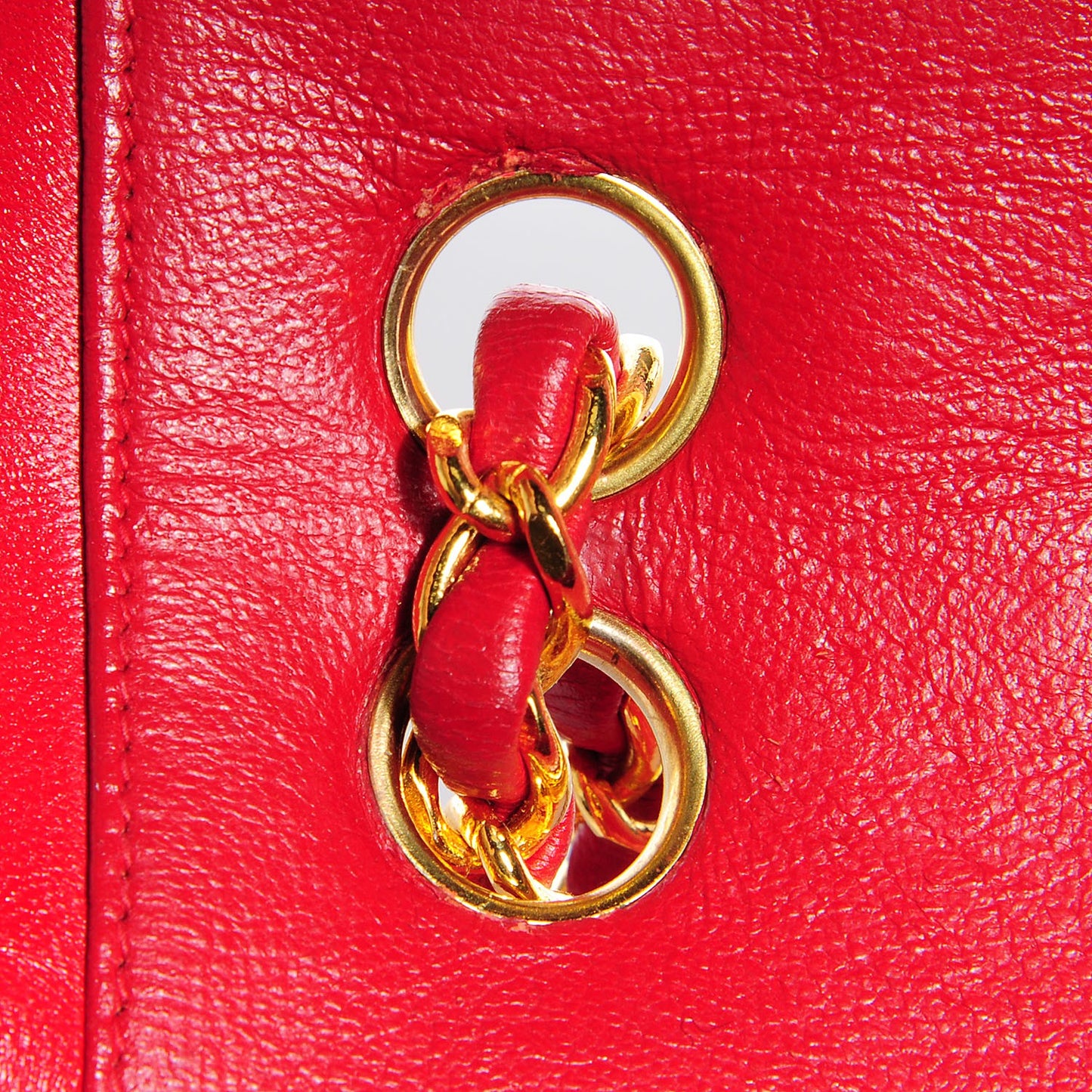 Lambskin Medium Single Flap Red