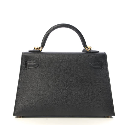 Hermes Chevre Chandra Mini Kelly Sellier 20 Black 4 of 26