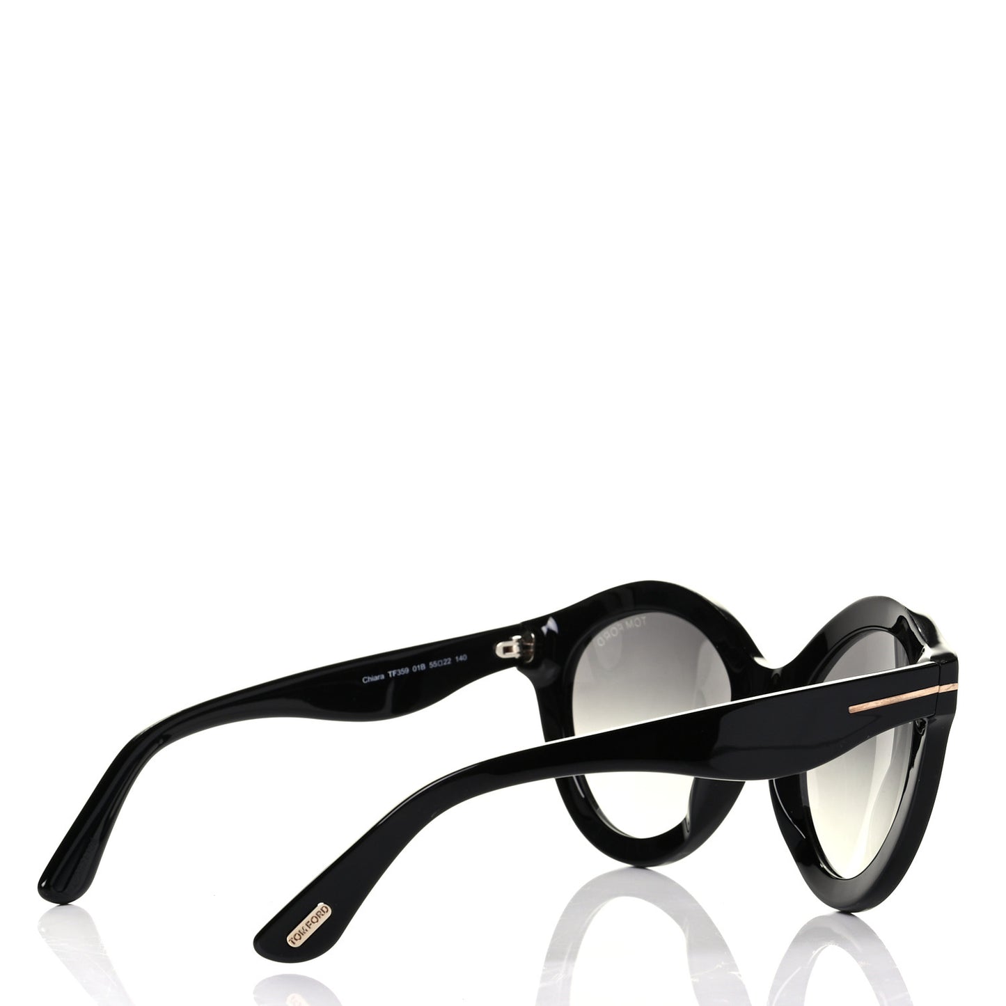 Acetate Chiara Round Sunglasses TF359 Black