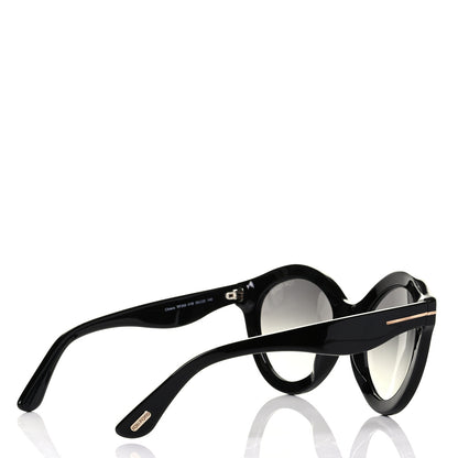 Tom Ford Acetate Chiara Round Sunglasses TF359 Black 4 of 5