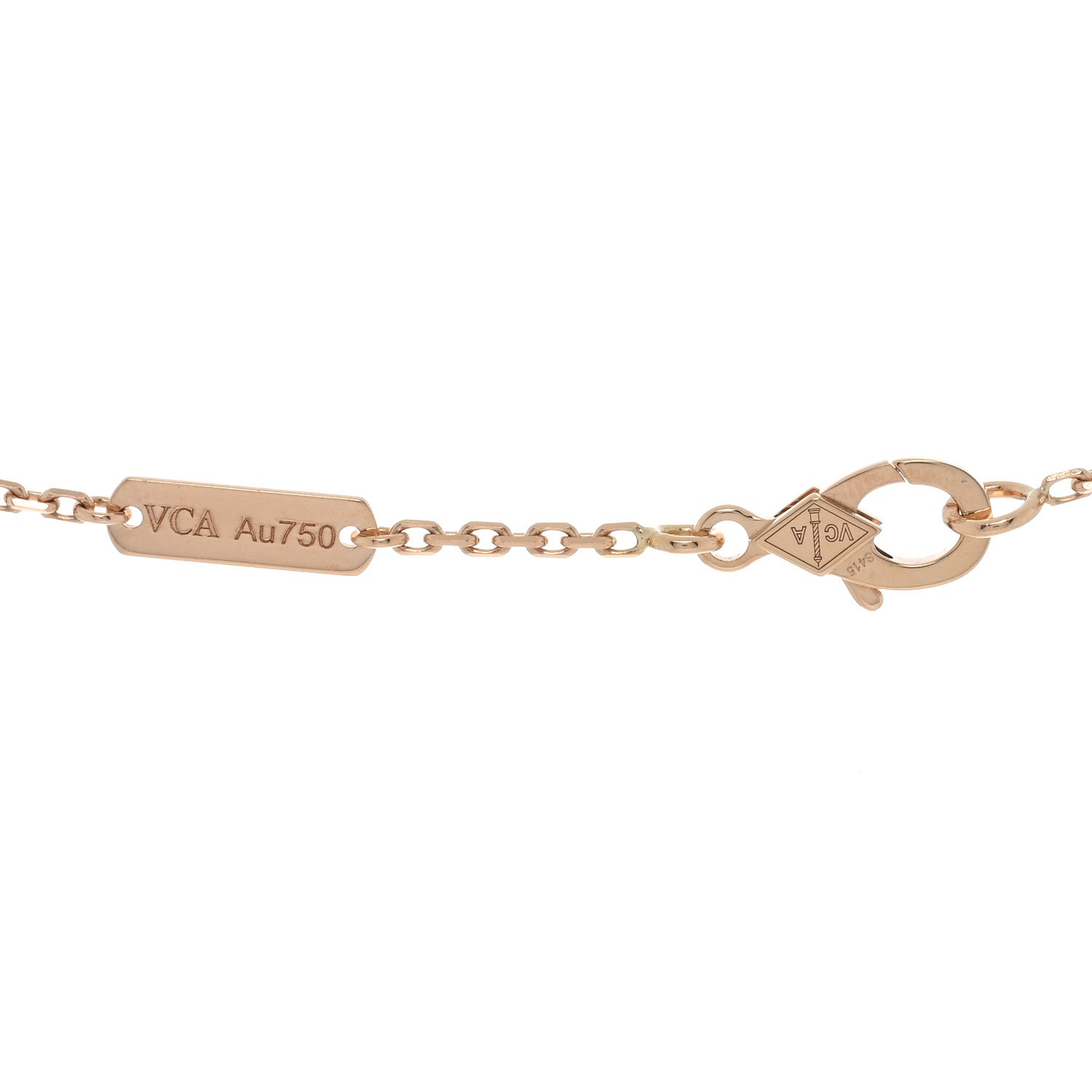 Van Cleef & Arpels 18K Rose Gold Gray Mother of Pearl Vintage Alhambra Pendant Necklace 4 of 4