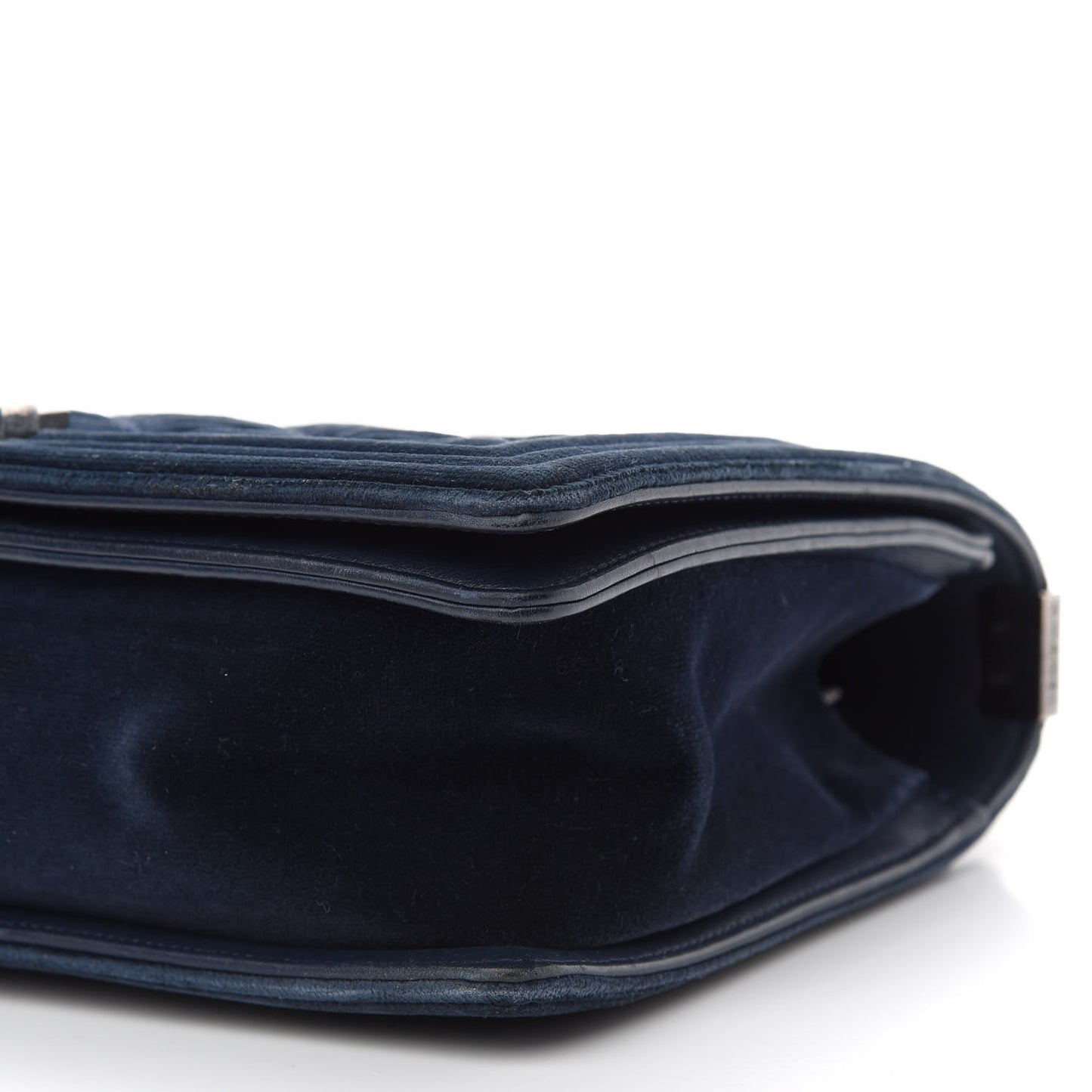 Velvet Tweed Quilted New Medium Boy Flap Dark Navy Blue